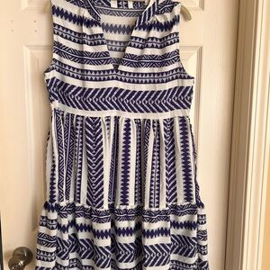 Blue and White Bohemian Summer Dress or Bathing Suit Coverup